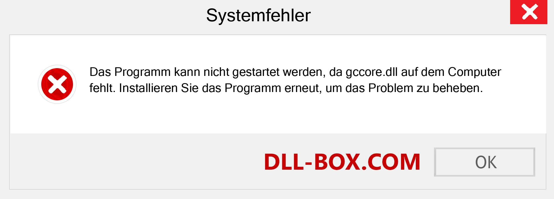 gccore.dll-Datei fehlt?. Download für Windows 7, 8, 10 - Fix gccore dll Missing Error unter Windows, Fotos, Bildern